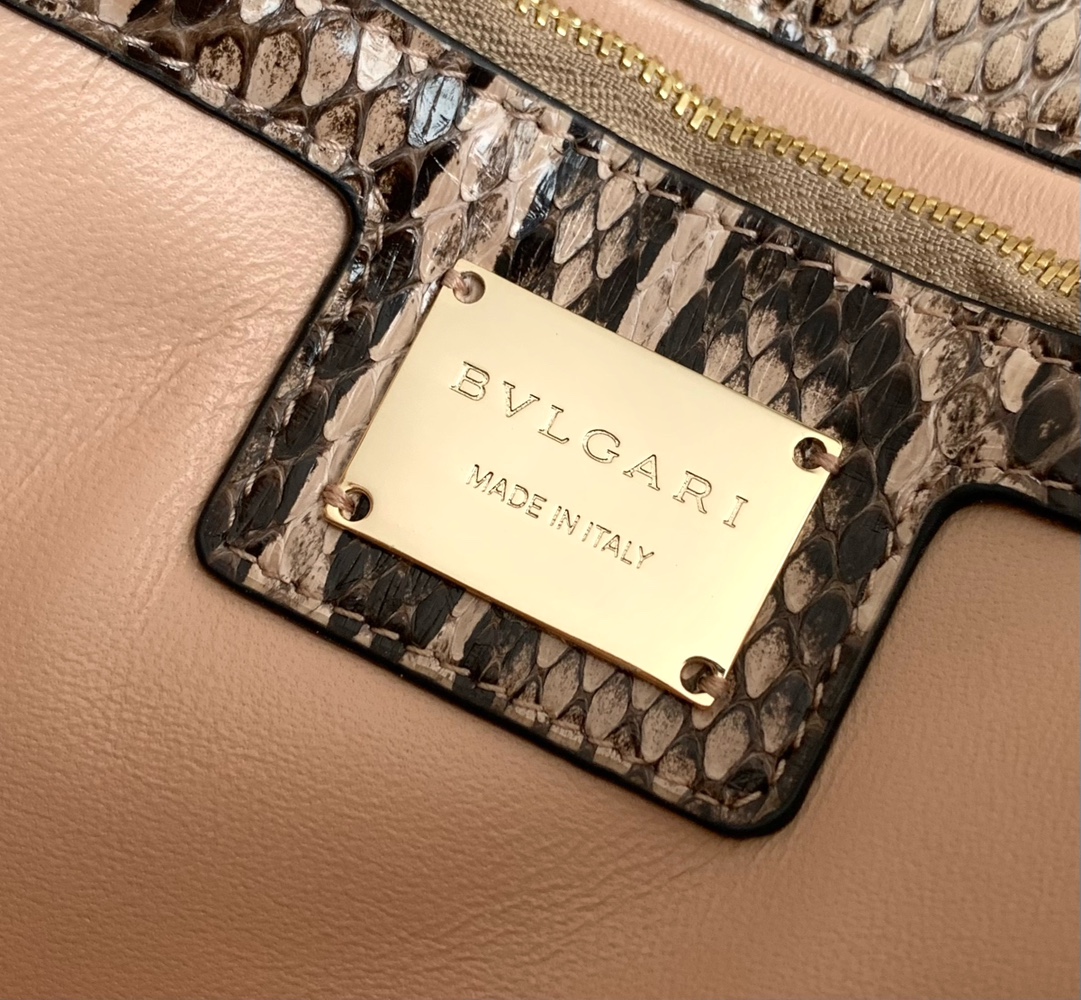 Bvlgari Serpenti Forever Medium Crossbody Bag in Grey Python Skin 